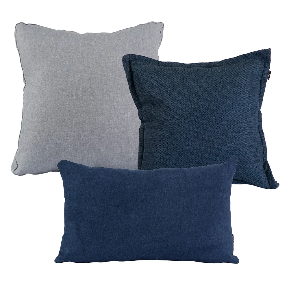 Set de 3 Cojines Dicasa Kappa Azul, Zita Gris y Delta Azul - Imagen 2