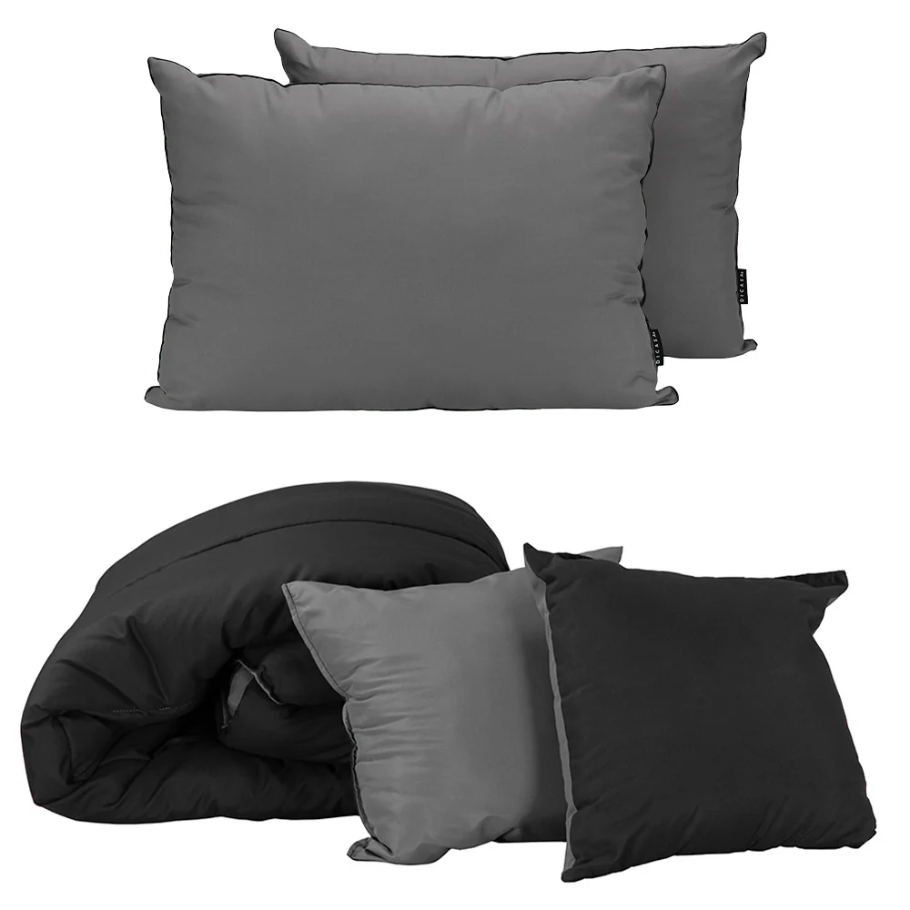 Edredón Dicasa Couzy Negro-Gris Oxford con Ropa de Cama