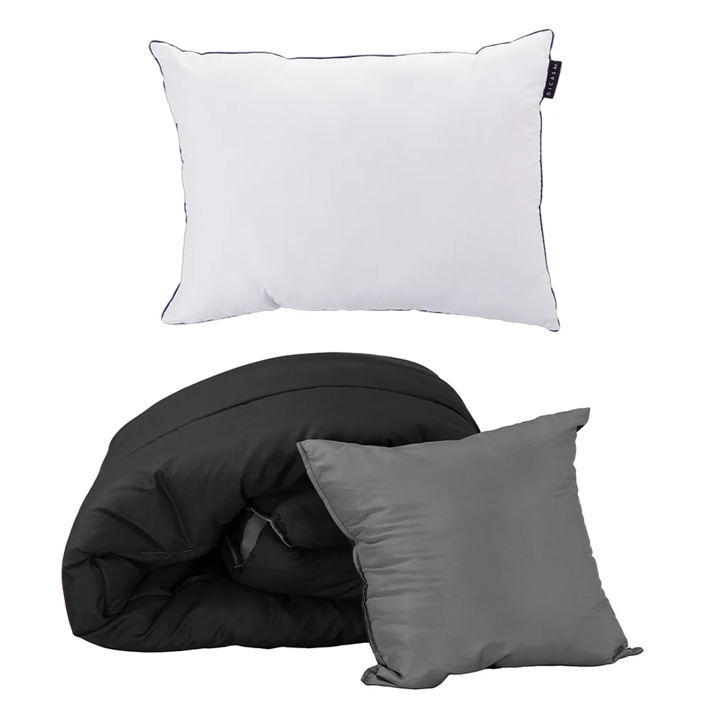 Edredón Dicasa Couzy Negro-Gris Oxford con Ropa de Cama - Imagen 8