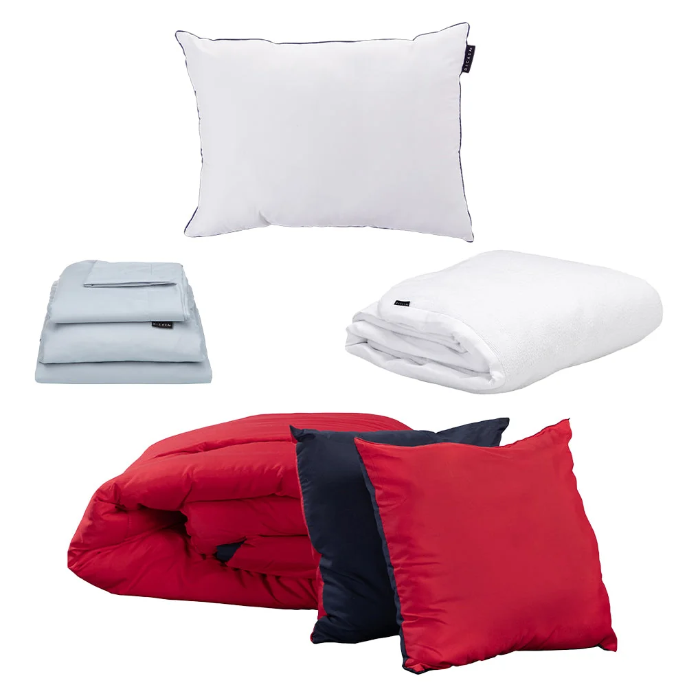 Edredón Dicasa Couzy Azul Marino y Rojo con Ropa de Cama - Imagen 4