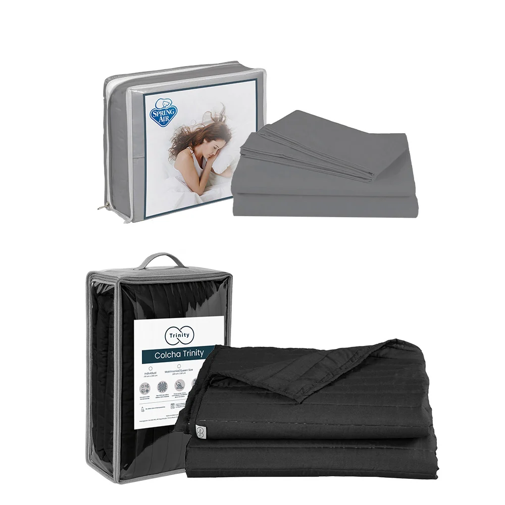 Colcha Trinity Negra con Ropa de Cama - Imagen 9