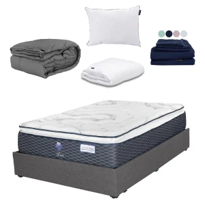 Colchón Spring Air Dover con Base Cama con Ropa de Cama