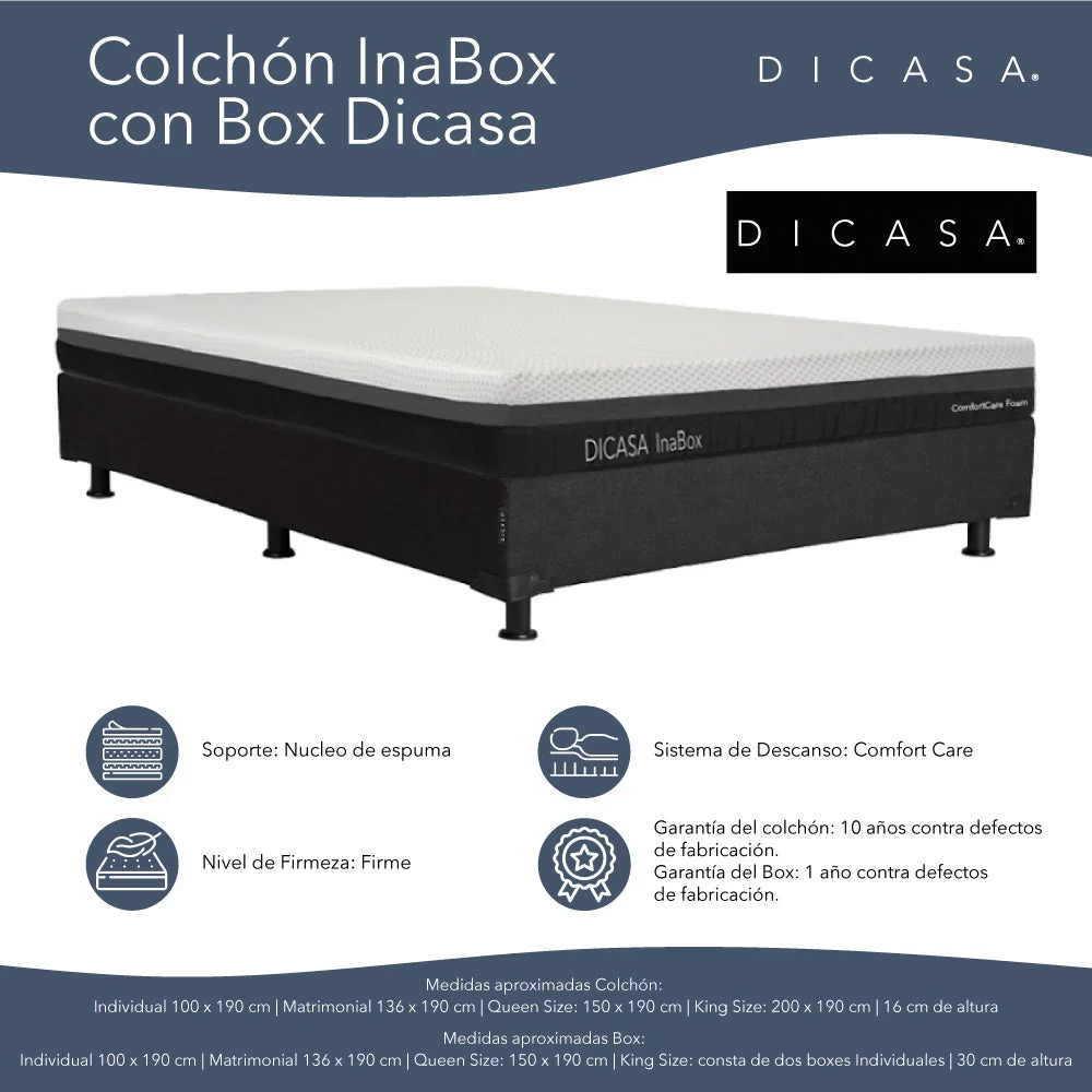 Colchón en caja Dicasa InaBox con Box Black con Ropa de Cama - Imagen 5