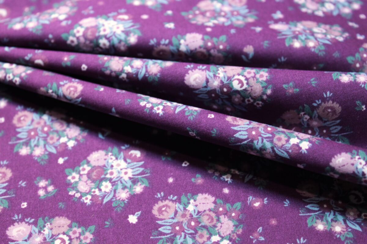 Percal estampado Yesa Morado - Imagen 2