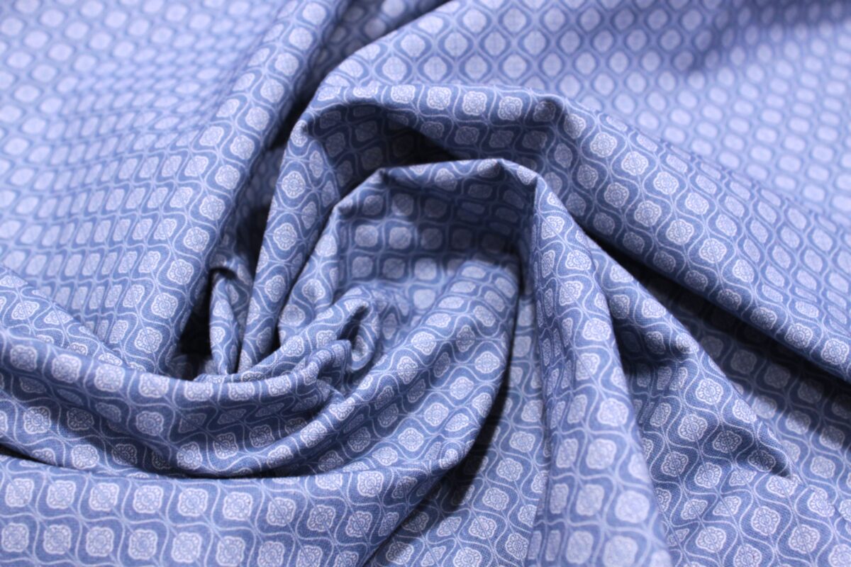 Percal estampado geométrico azul