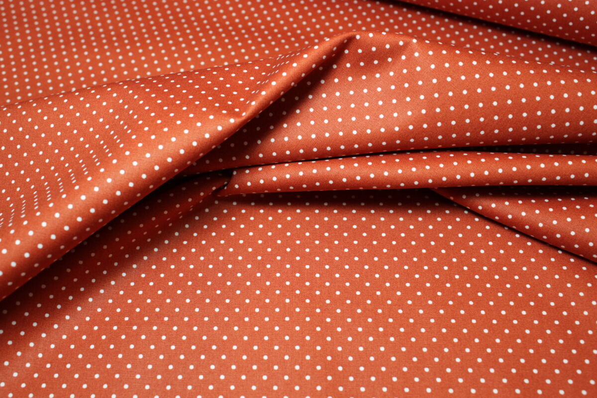 Algodón estampado topito teja - Imagen 3