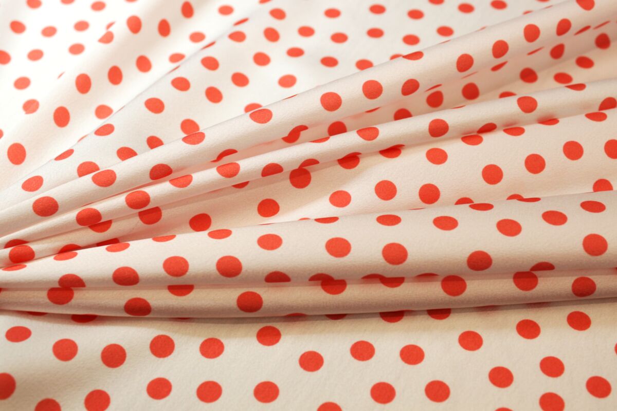 Seda estampada lunares coral - Imagen 3