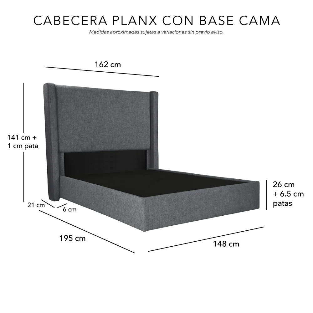 Cabecera Dicasa Planx con Base Cama. Regalo: Almohadas, Frazada y Libro - Imagen 6