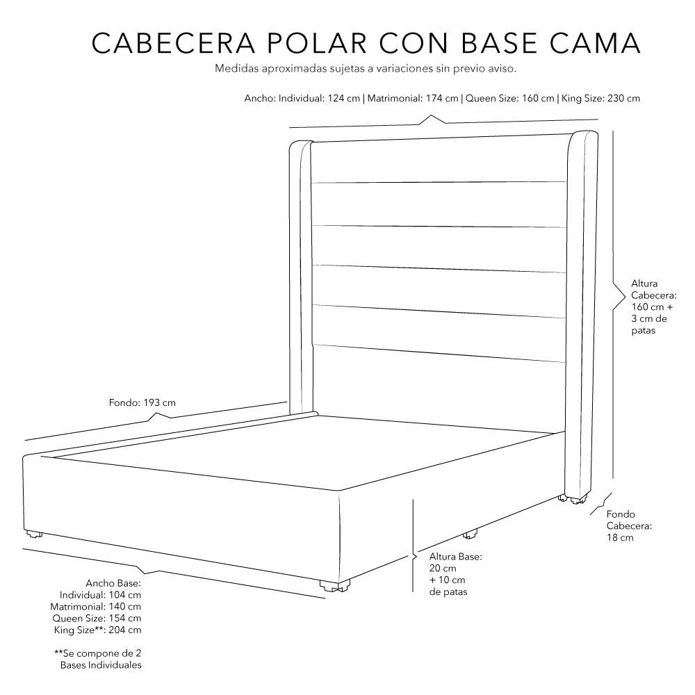 Cabecera Dicasa Polar con Base Cama - Imagen 6