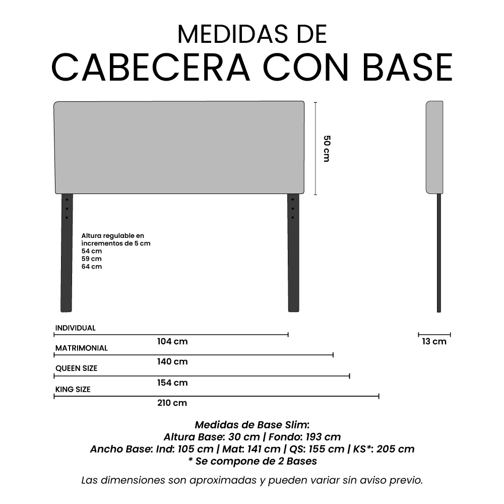Cabecera Arlo con Base Cama Slim - Imagen 7
