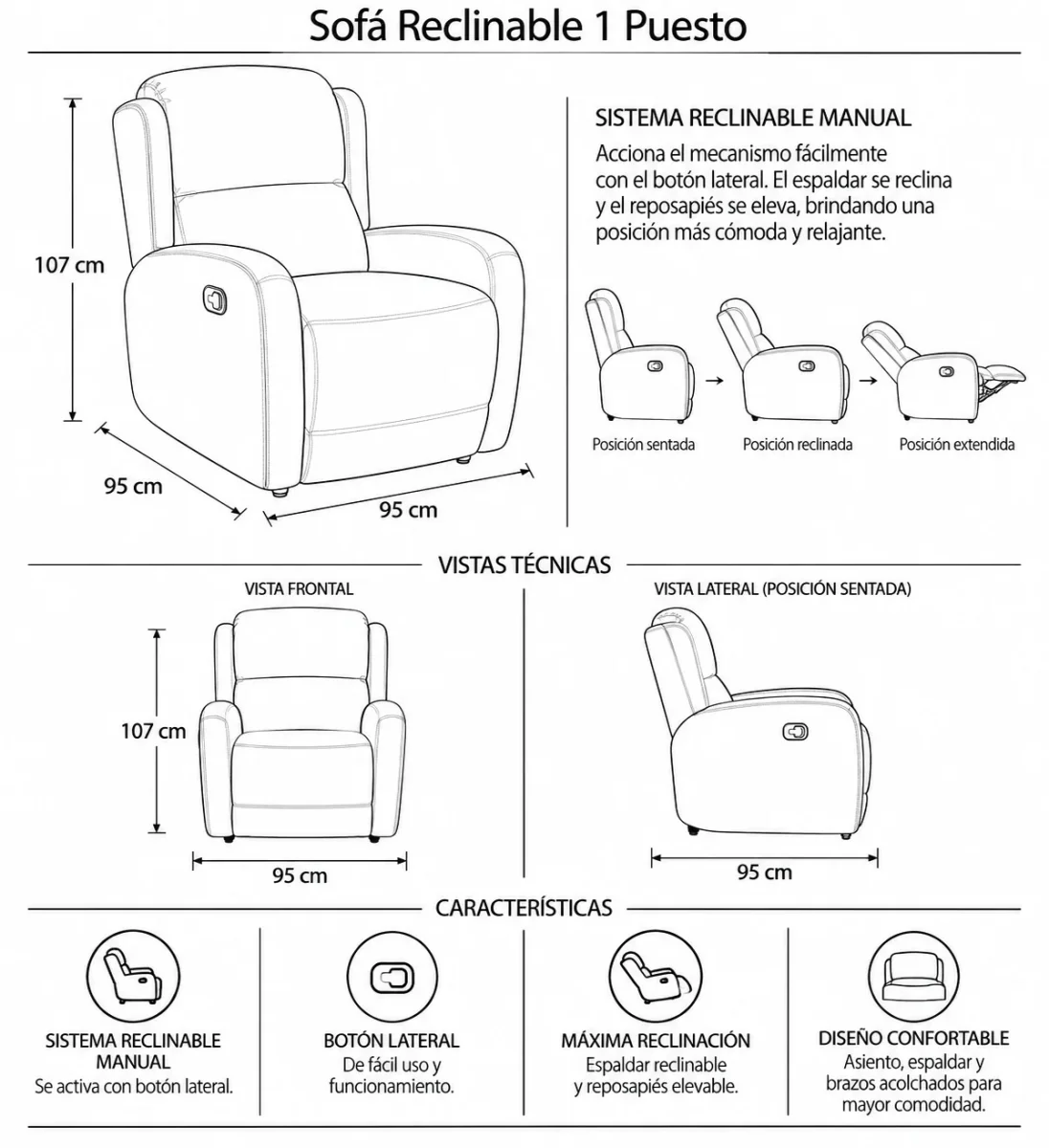 Silla Reclino Jadon 1P - Imagen 8