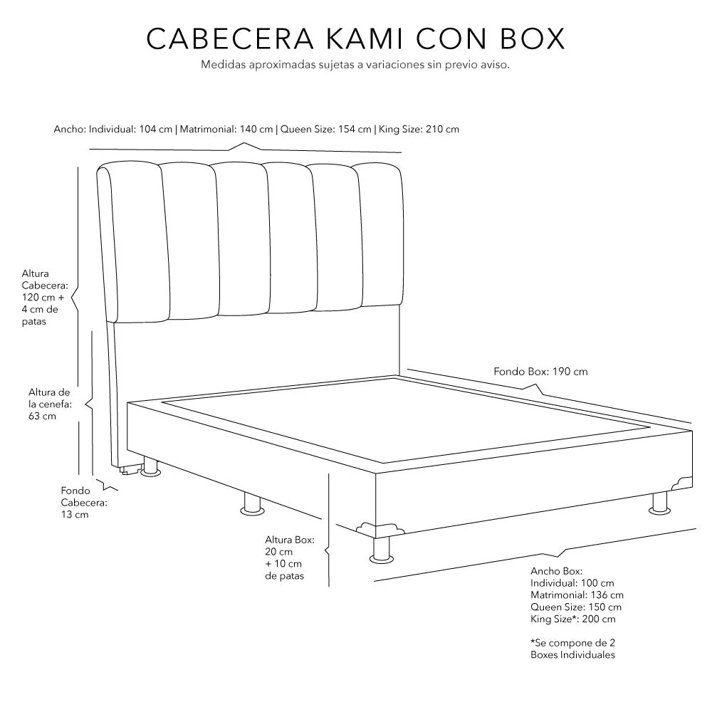 Cabecera Dicasa Kami con Box con Colchón - Imagen 8