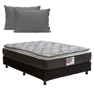 Colchón Spring Air Omega con Box con Ropa de Cama