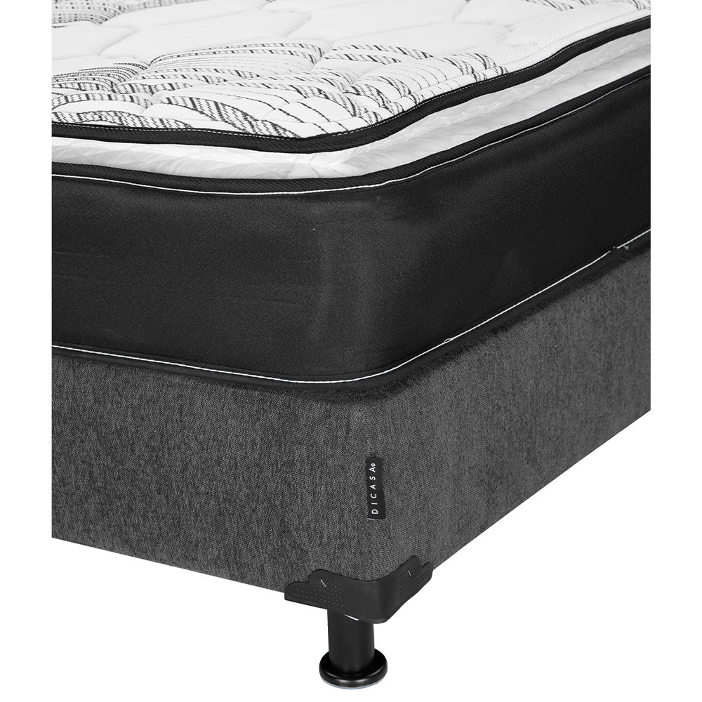 Colchón Spring Air Premier con Box Gris Oscuro con Ropa de Cama - Imagen 4