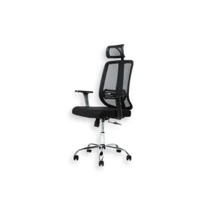 Silla Ergonómica de Oficina Modelo Orion – Negra, Reclinable, Malla Respirable, Soporte Lumbar y Reposabrazos Ajustables