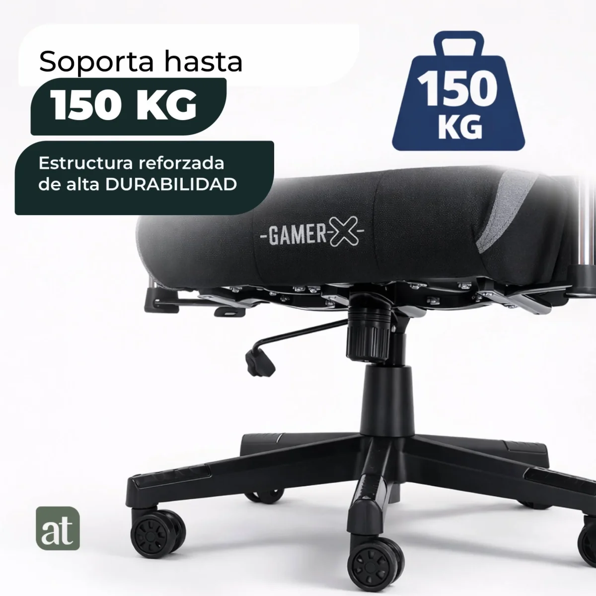 Silla Gamer de Tela Transpirable con Reposapiés y Soporte Lumbar Color Negro - Imagen 3