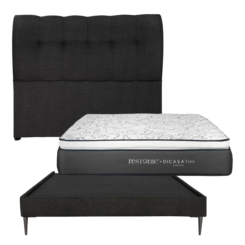 Cabecera Nube con Base Cama Slim con Colchón