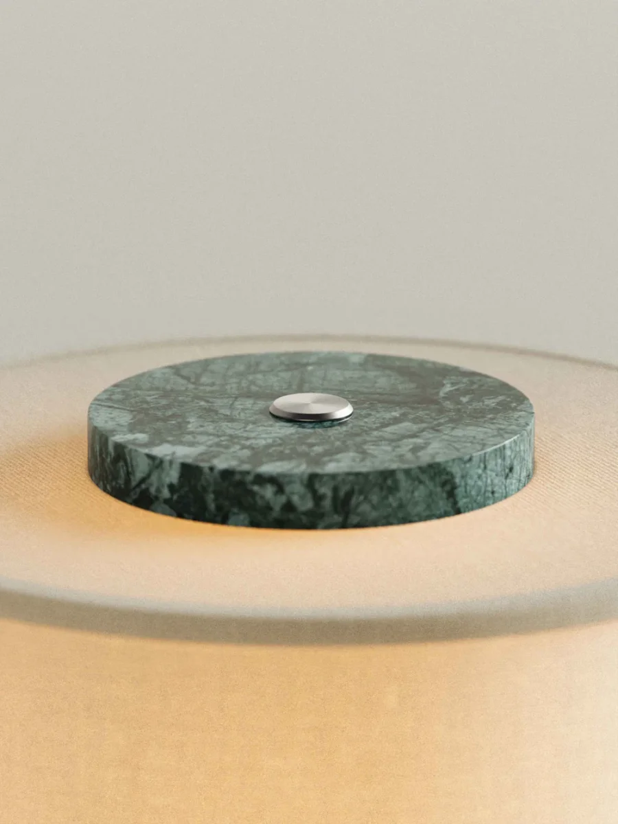 Lámpara portátil de mármol y lino Auríe Verde - Imagen 4