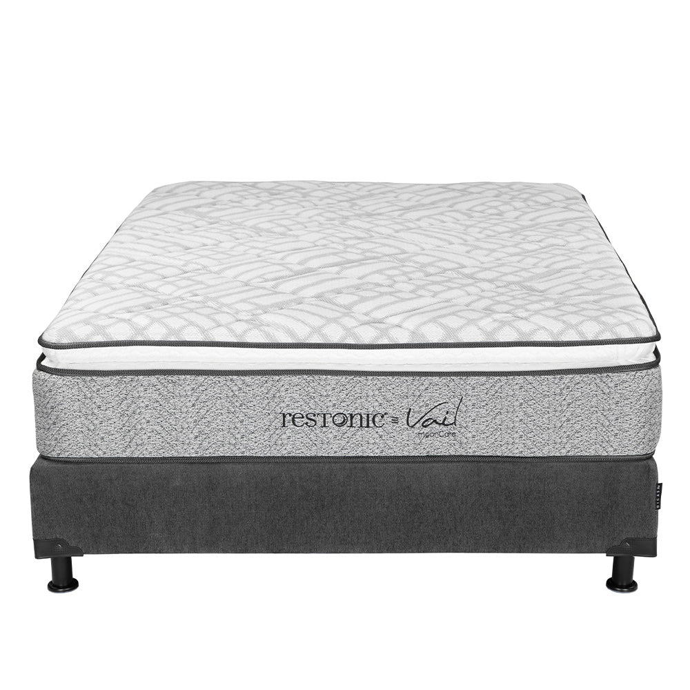 Colchón Restonic Vail con Box Gris Carbón con Ropa de Cama - Imagen 3