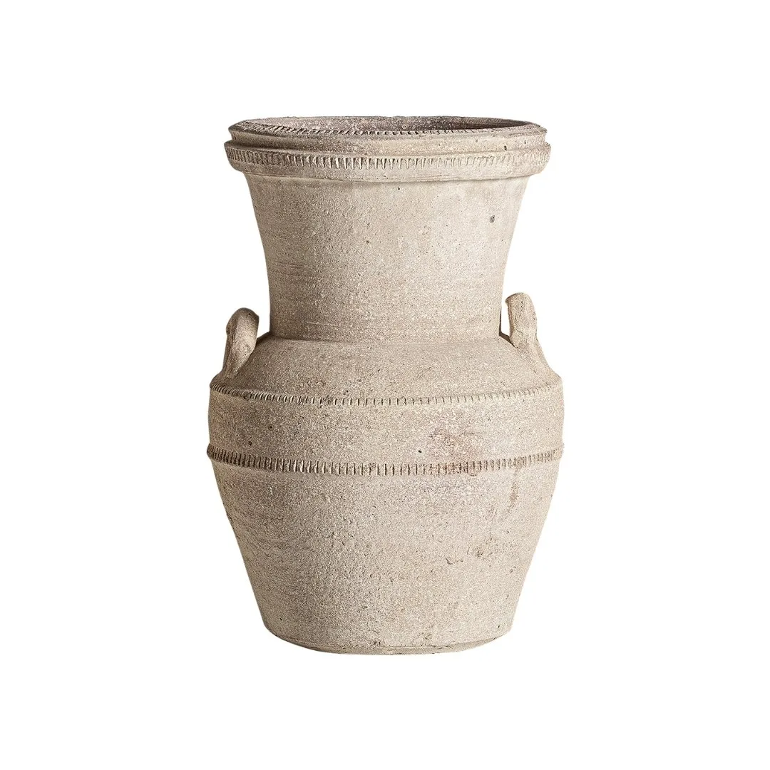 Ánfora de arcilla beige Kalea
