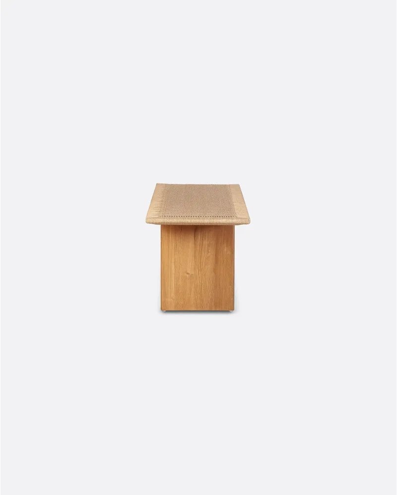 Banco de 140 cm de madera de teca y cuerda de papel UBUD - Imagen 5