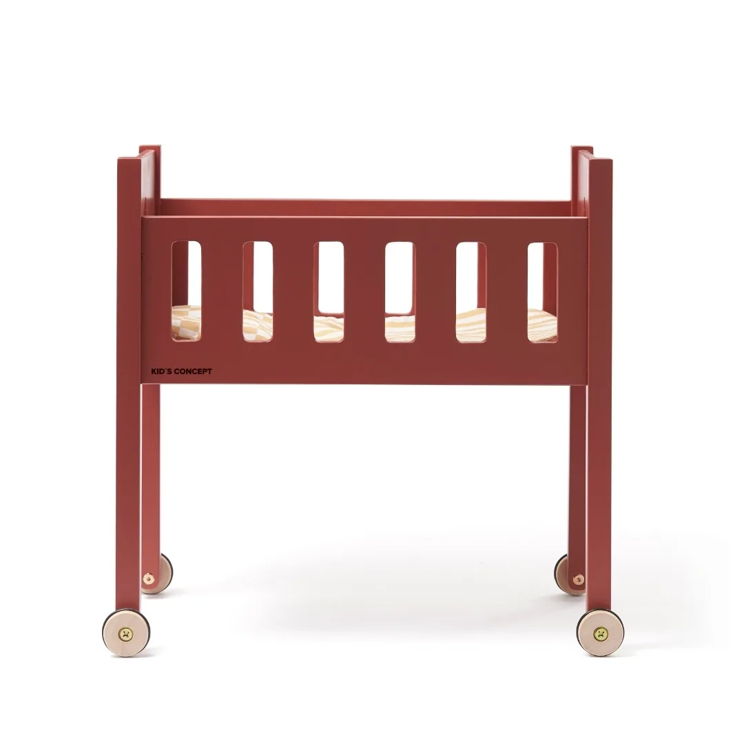Cama de muñecas de madera con ruedas - Imagen 6