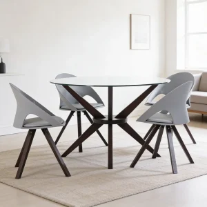 Comedor Elliot Redondo 4P Wengue
