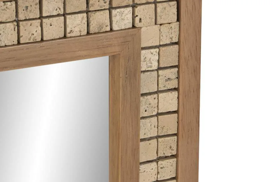 Espejo de madera de hevea y piedra 60X2,5X90 - Imagen 3