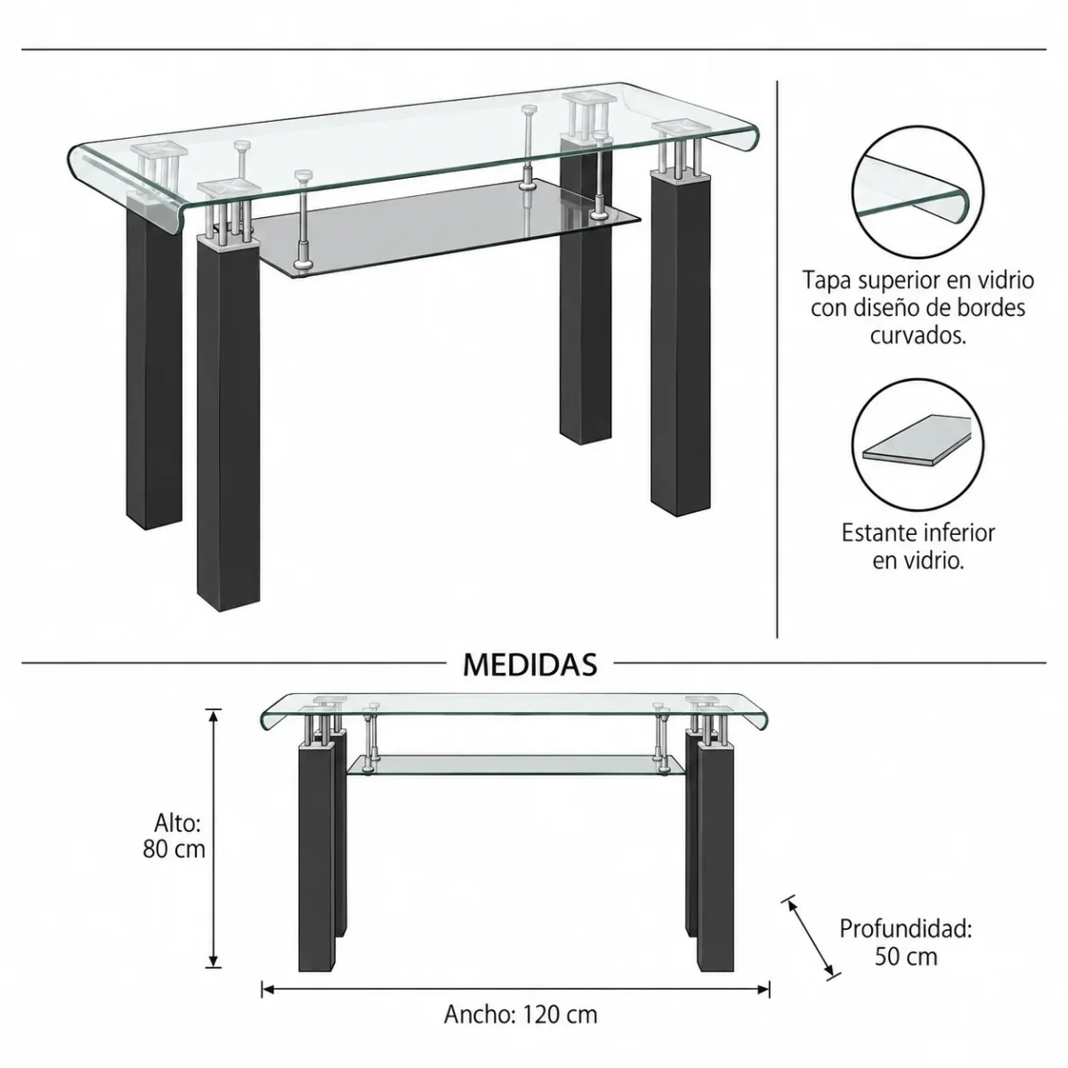 Consola Jaim Cristal Doblado - Imagen 7