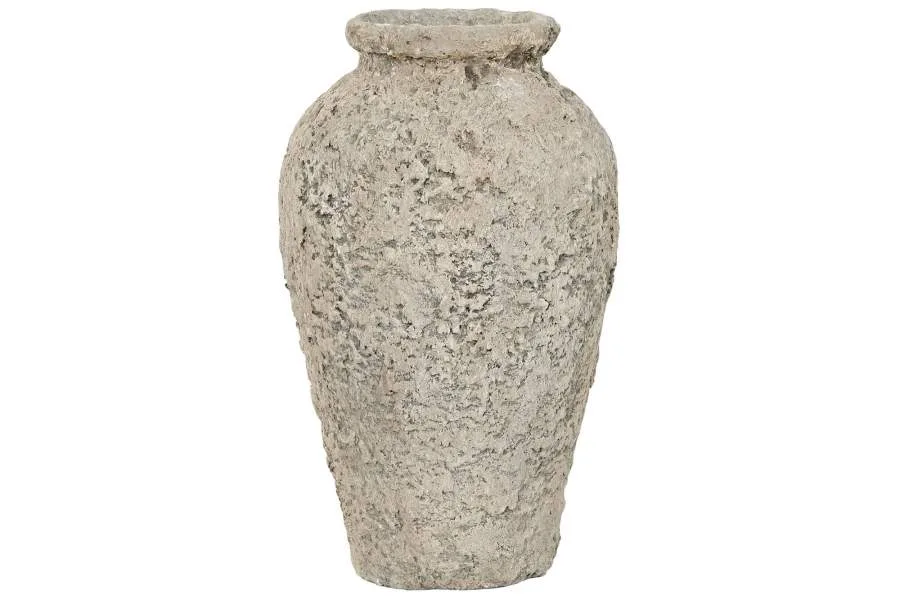 Jarrón de terracota hecho a mano gris 25X25X50 - Imagen 2
