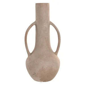 Ánfora de cerámica con asa beige 28X27X61