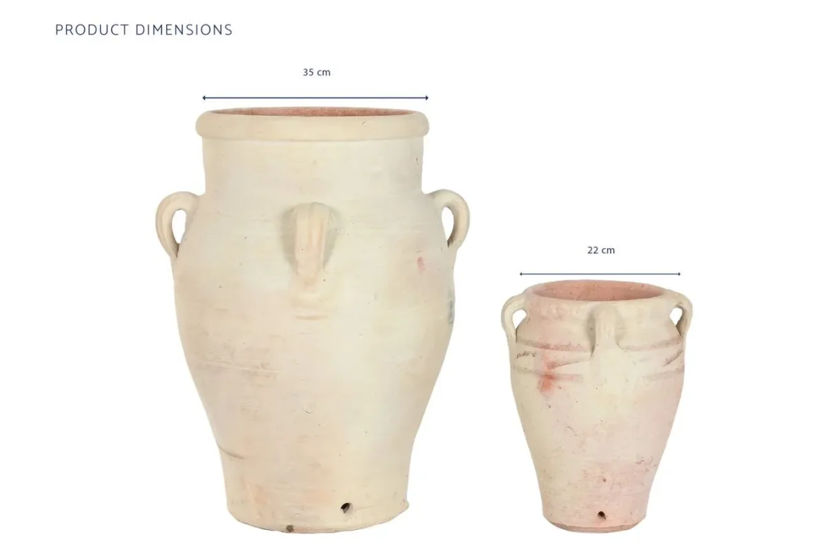 Set de 2 ánforas de terracota con asas 53X53X72 - Imagen 7