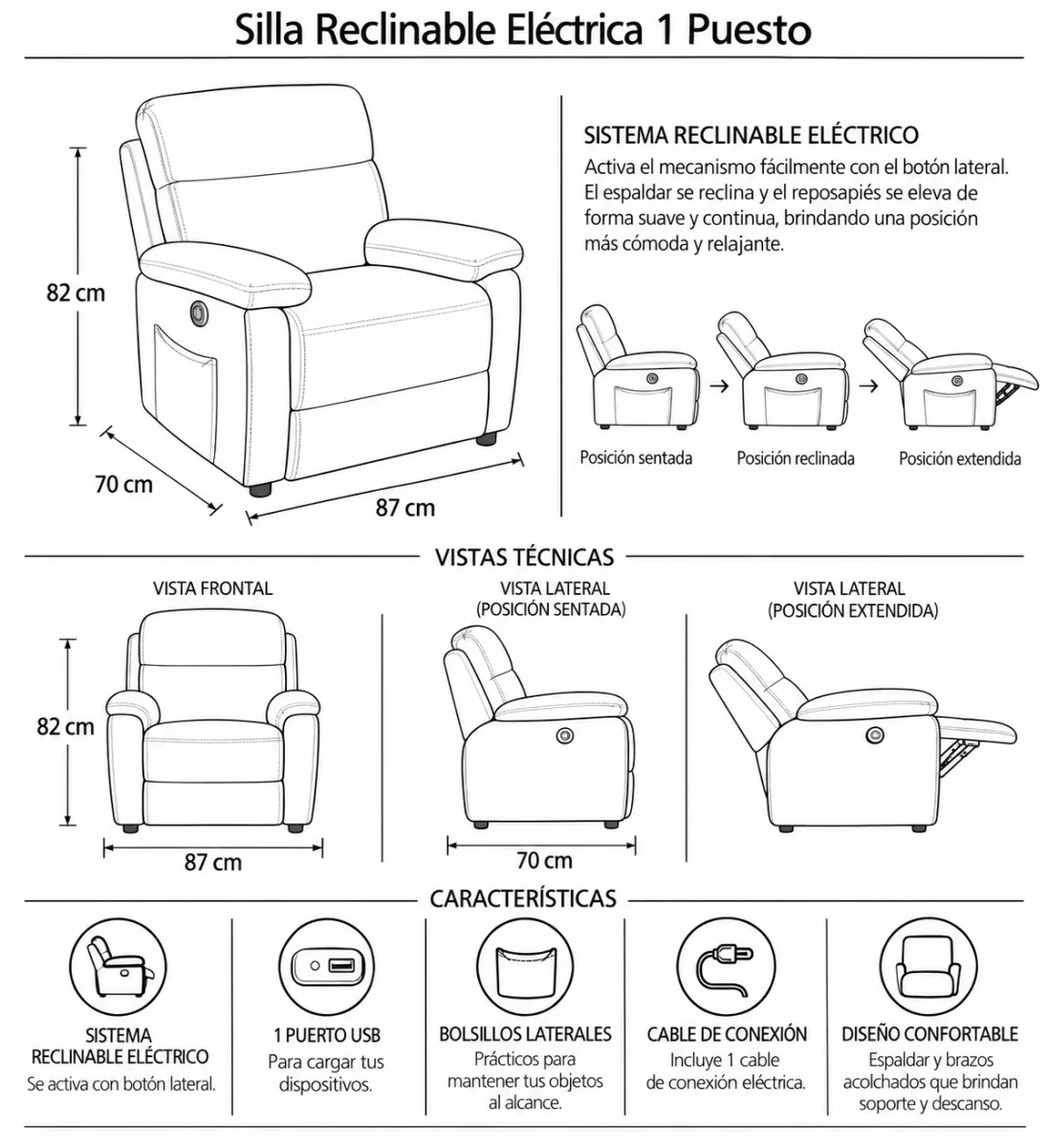 Silla Reclinable Keyla 1p - Imagen 7