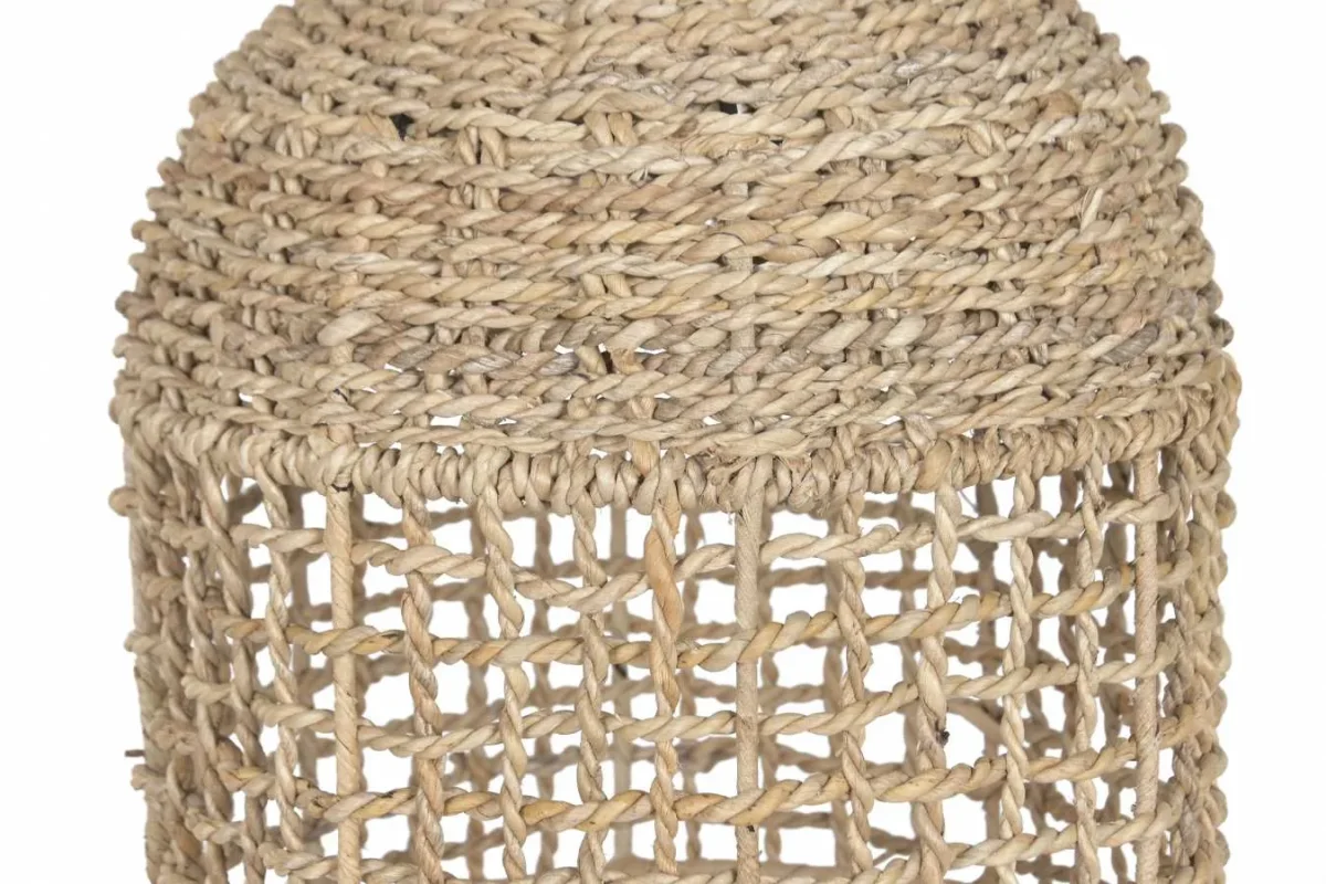 Lámpara de pie de teca y fibra hecha a mano 25X25X108 - Imagen 5
