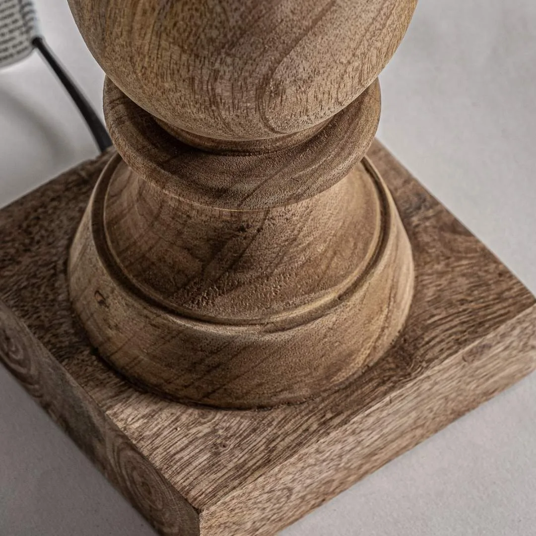 Lámpara de madera de mango y algodón - Imagen 3