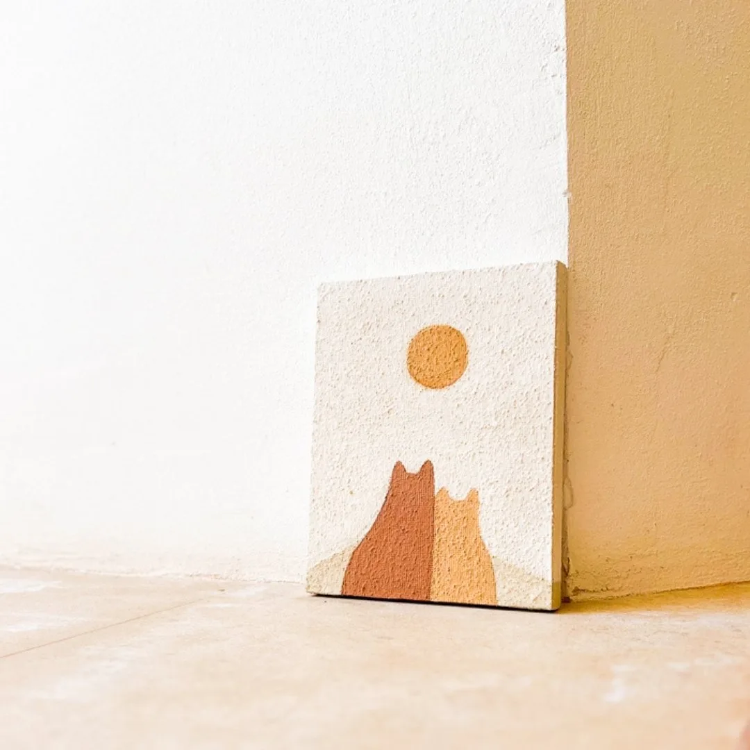 Lienzo pintado a mano – Gatos - Imagen 3