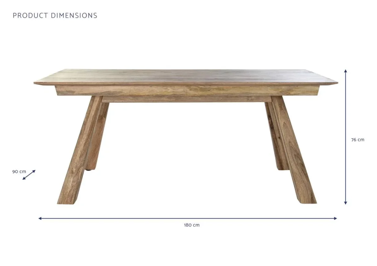 Mesa de comedor de madera de mango 180X90X76 - Imagen 7