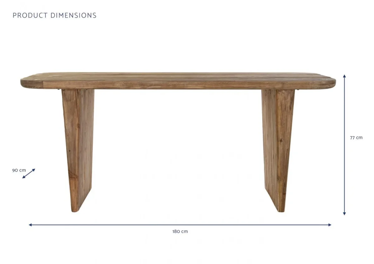 Mesa de comedor de madera reciclada de pino 180X90X77 - Imagen 6
