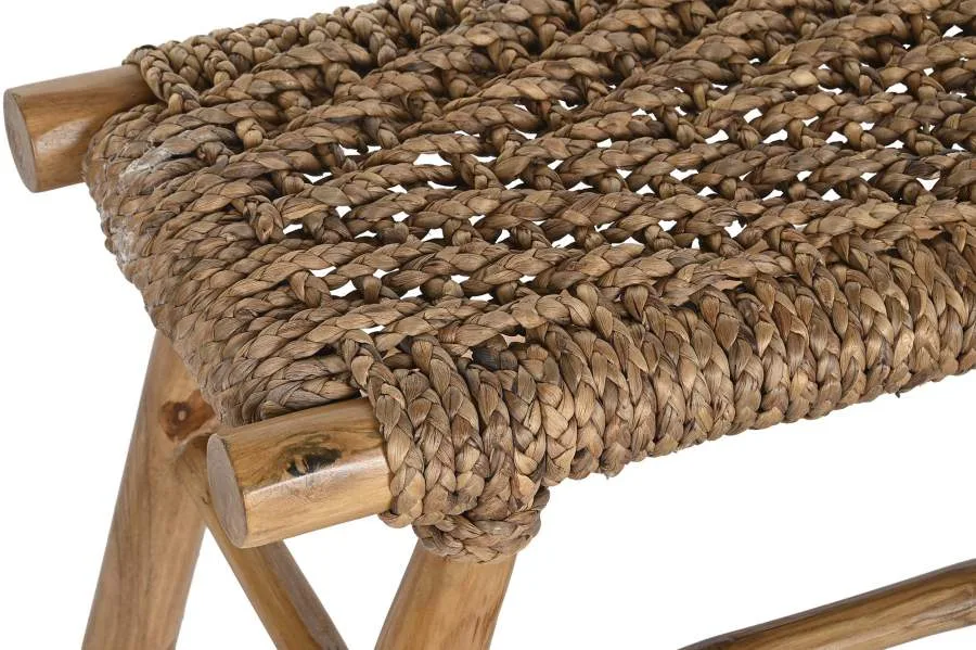 Descalzadora de teca y ratán 90X32X45 - Imagen 3