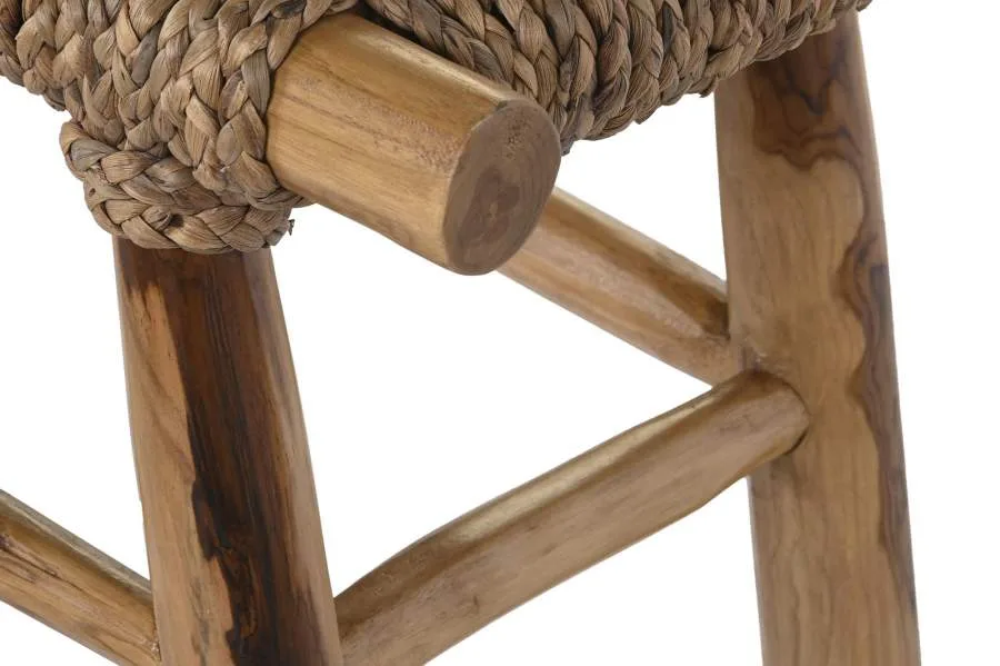 Descalzadora de teca y ratán 90X32X45 - Imagen 4