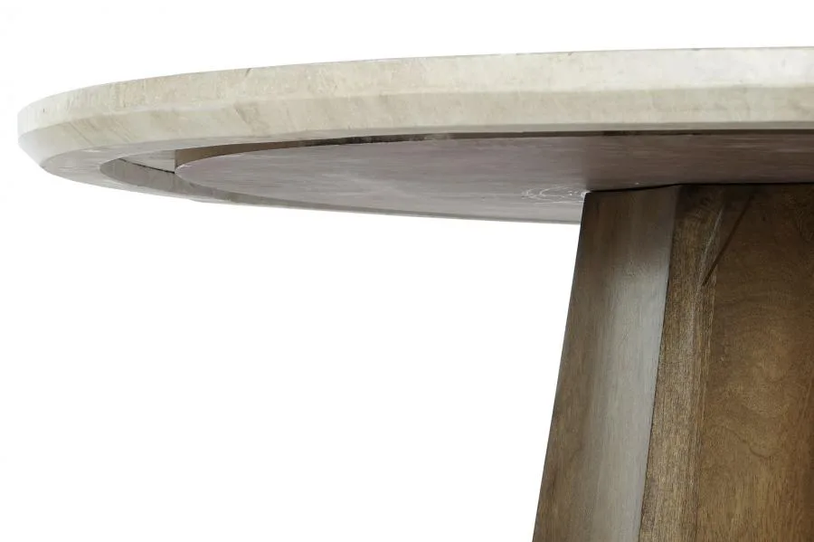 Mesa de comedor de mango y mármol 120X120X78 - Imagen 7