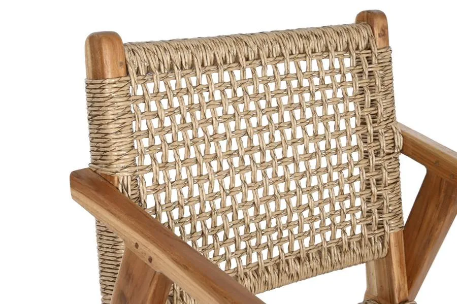 Silla de teca y ratán - Imagen 4