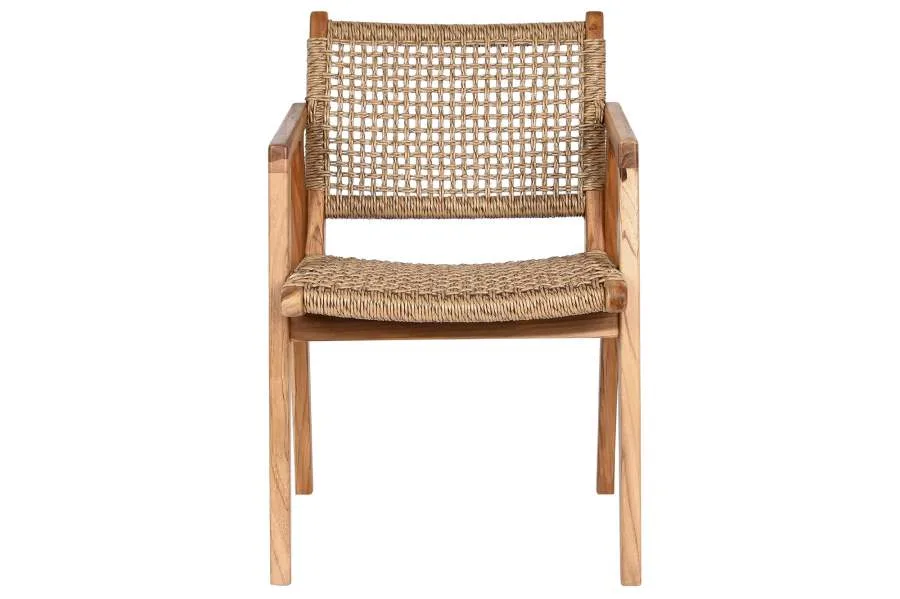 Silla de teca y ratán - Imagen 6