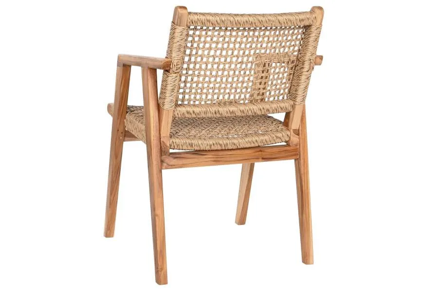 Silla de teca y ratán - Imagen 7