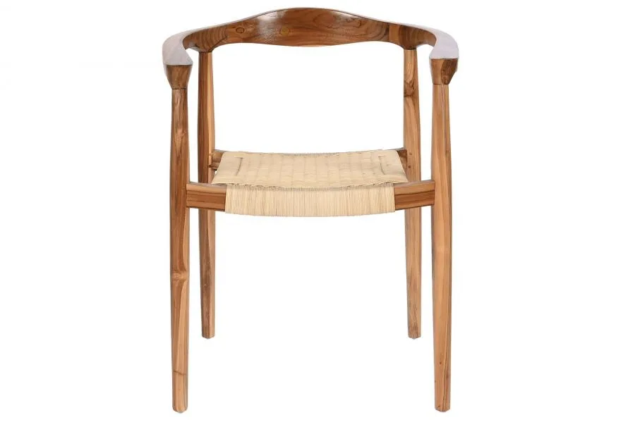 Silla de teca y ratán - Imagen 3