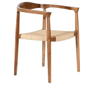 Silla de teca y ratán