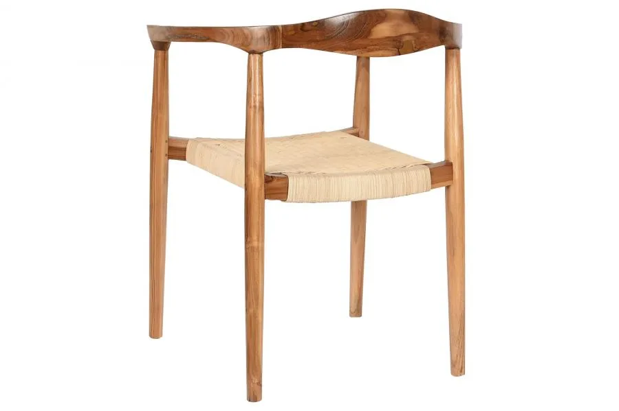 Silla de teca y ratán - Imagen 4