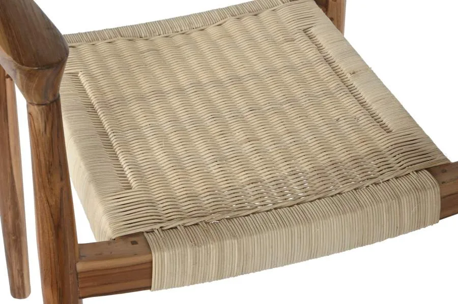 Silla de teca y ratán - Imagen 5