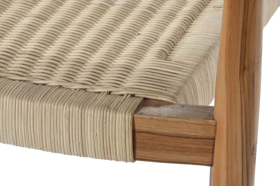 Silla de teca y ratán - Imagen 7