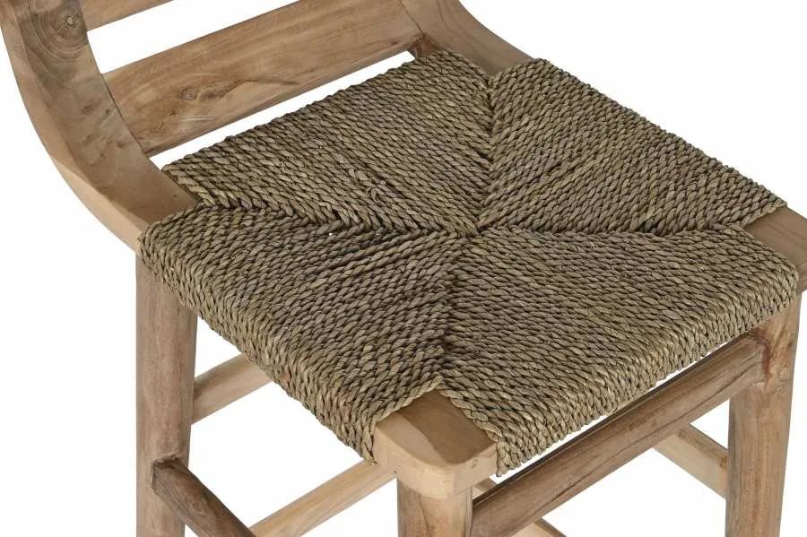Taburete de teca y fibra - Imagen 3
